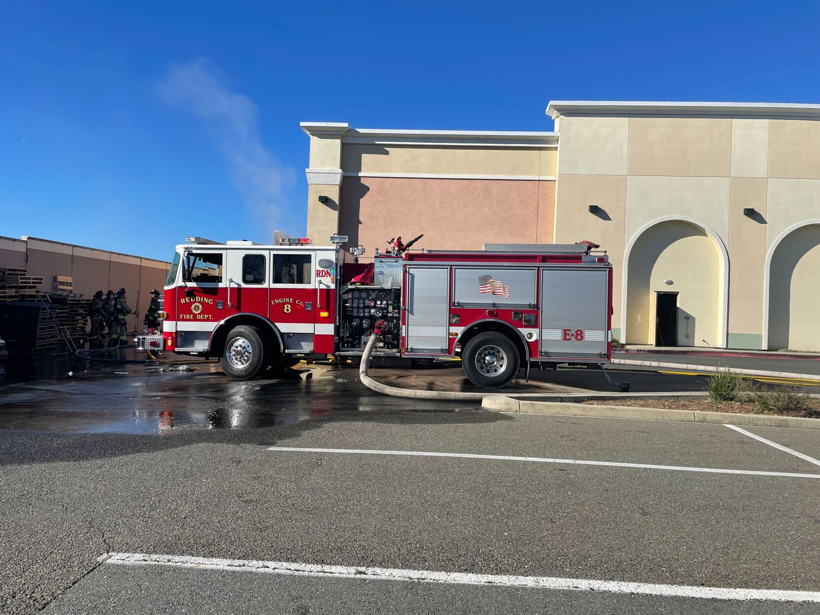 Trash fire in Redding